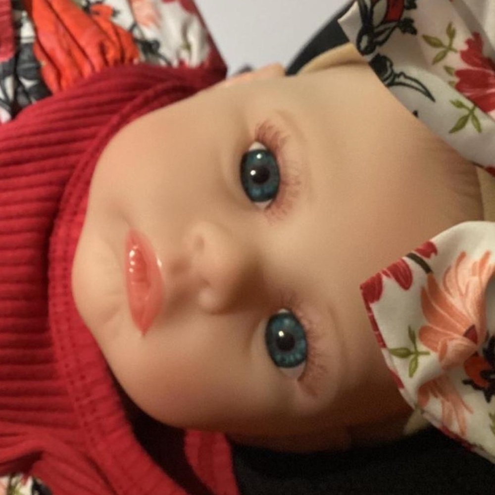 Floral Dress Baby Doll with Red Outfit - Picture 3 of 4